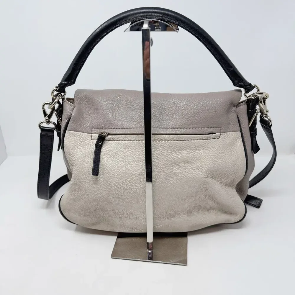 Kate Spade Gray Black Leather Cobble Hill Devin Satchel Bag Purse Crossbody Hobo